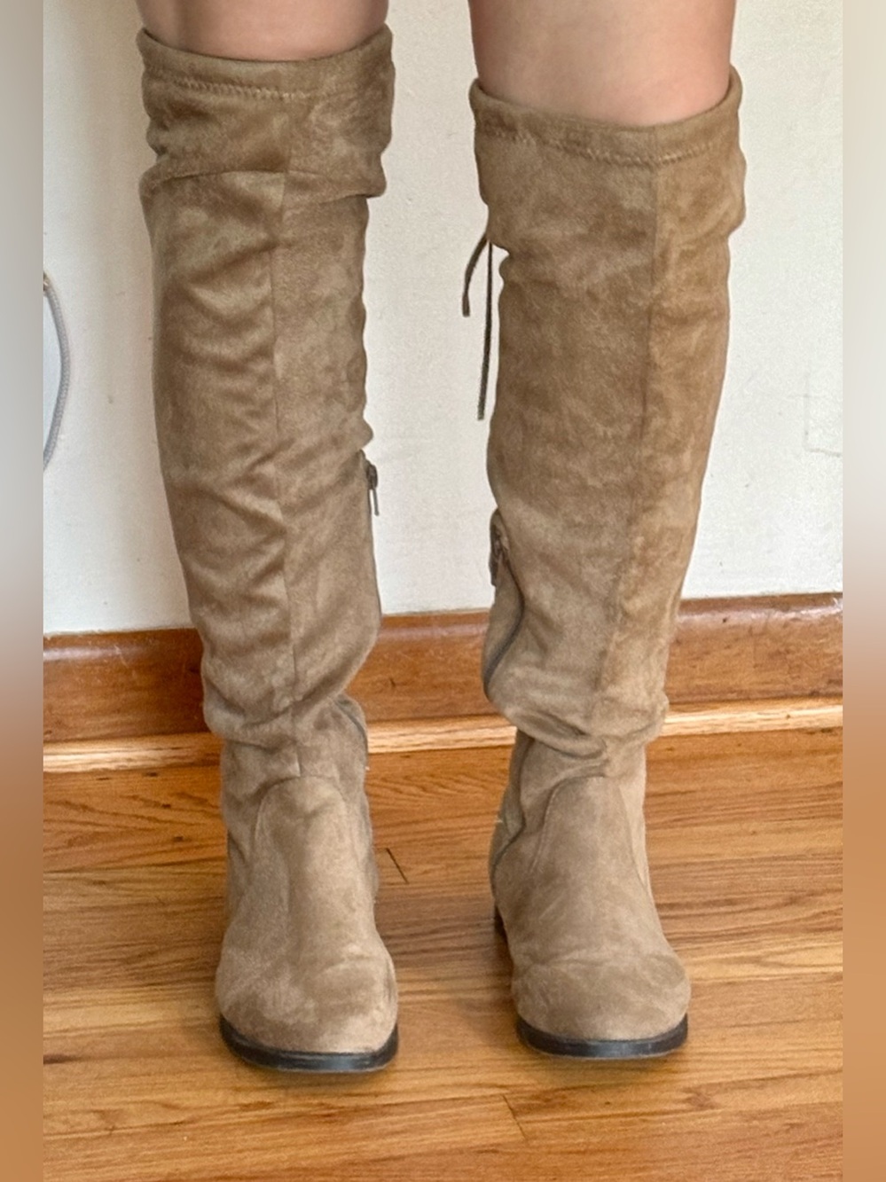 Women’s Over-the-Knee faux suede Boots in Tan